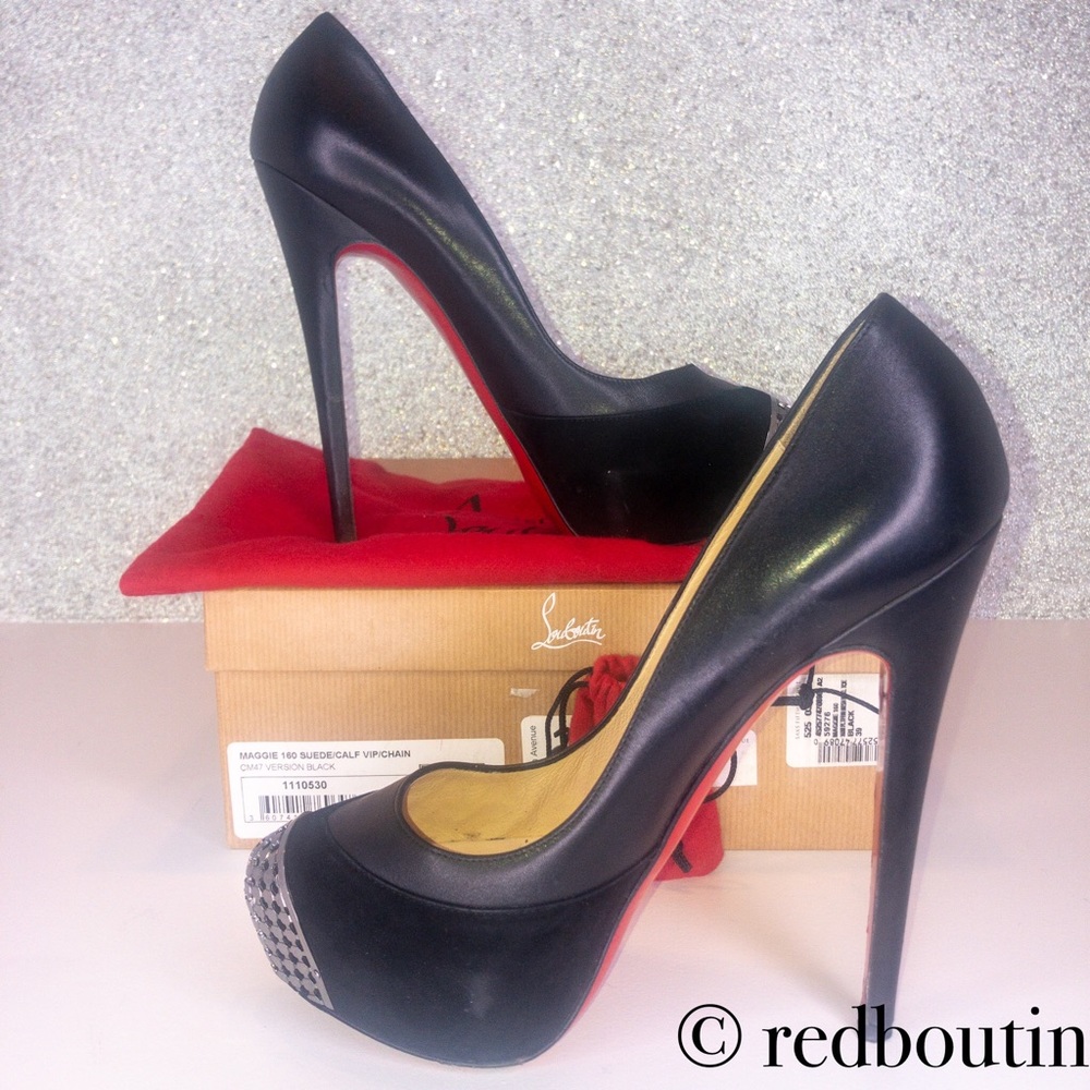 ๐ trading patent leather and suede Maggie pumps - Picture 4 of 8